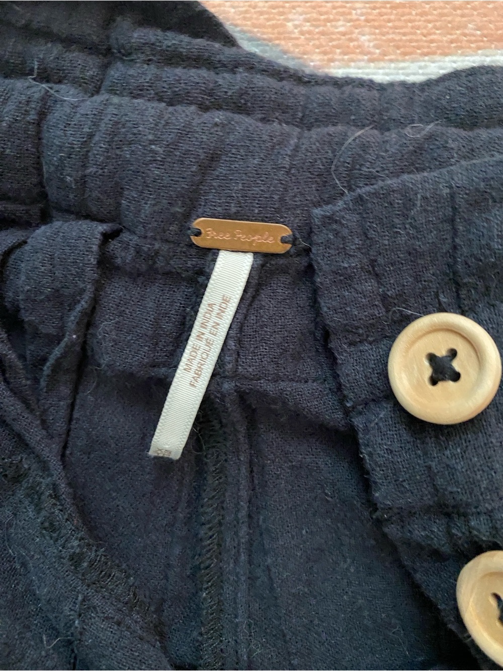 Free People Black Button-Front Harem Pants - Picture 2 of 3